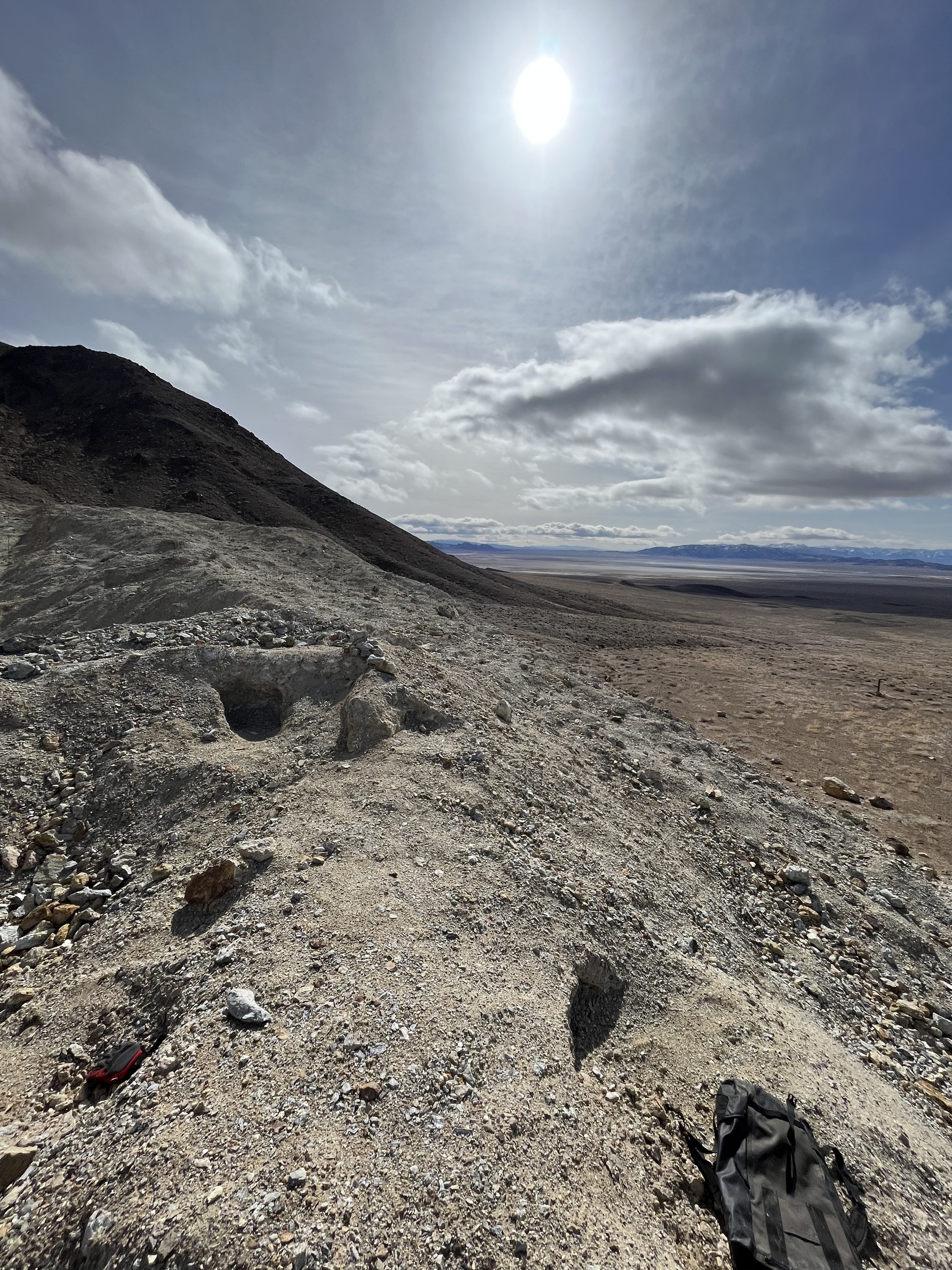 Turquoise mine workings overlooking the Nevada desert